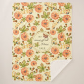 水彩ヴィンテージ秋パターン シェルパブランケット (正面)