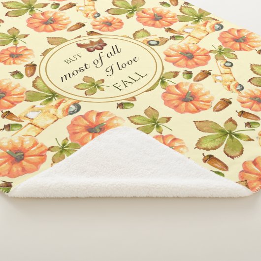 水彩ヴィンテージ秋パターン シェルパブランケット (3/4)