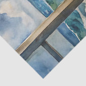 水彩ヴィンテージ窓シースケープシービーチ 薄葉紙 (詳細)