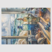 水彩ヴィンテージ窓シースケープシービーチ 薄葉紙 (正面)