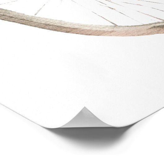 水彩ヴィンテージ自転車(デイジー付) ポスター (角)