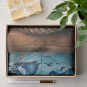 水彩ヴィンテージ航海のシーロープ旧地図 薄葉紙 (ギフト)