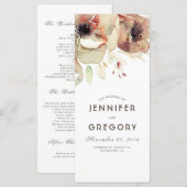 水彩ヴィンテージ花秋の結婚式プログラム プログラム (正面/裏面)