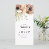 水彩ヴィンテージ花秋の結婚式プログラム プログラム (スタンド正面)