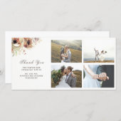 水彩ヴィンテージ花秋の結婚式 サンキューカード (正面/裏面)