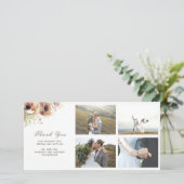 水彩ヴィンテージ花秋の結婚式 サンキューカード (スタンド正面)