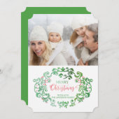 水彩ヴィンテージ華やかなクリスマスコレクション シーズンカード (正面/裏面)