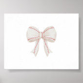 水彩ヴィンテージ野球の弓ポスター ポスター (正面)