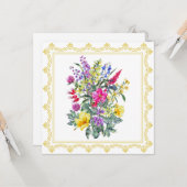 水彩ヴィンテージ野花 カード (正面/裏面インサイチュ)