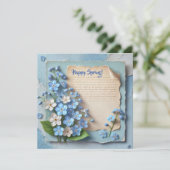 水彩ヴィンテージ青忘れ私ではなく花 シーズンカード (スタンド正面)