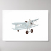 水彩ヴィンテージ飛行機ポスター ポスター (正面)