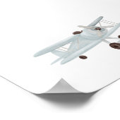 水彩ヴィンテージ飛行機ポスター ポスター (角)