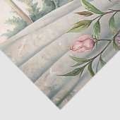 水彩ヴィンテージ鳥赤面ピンク牡丹の窓 薄葉紙 (詳細)