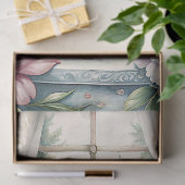 水彩ヴィンテージ鳥赤面ピンク牡丹の窓 薄葉紙 (ギフト)