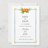 水彩ヴィンテージ オレンジのSave the Date セーブザデート (正面)