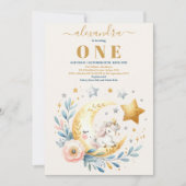 水彩一角水彩少女バースデーパーティー 招待状 (正面)