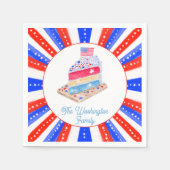水彩七月四日ケーキパーティー スタンダードカクテルナプキン (正面)