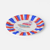 水彩七月四日ケーキパーティー ペーパープレート (アングル)