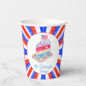 水彩七月四日ケーキパーティー 紙コップ (裏面)
