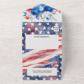 水彩七月結婚四日 オールインワン招待状 (外側)