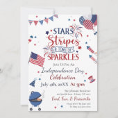 水彩七月4日パーティー 招待状 (正面)