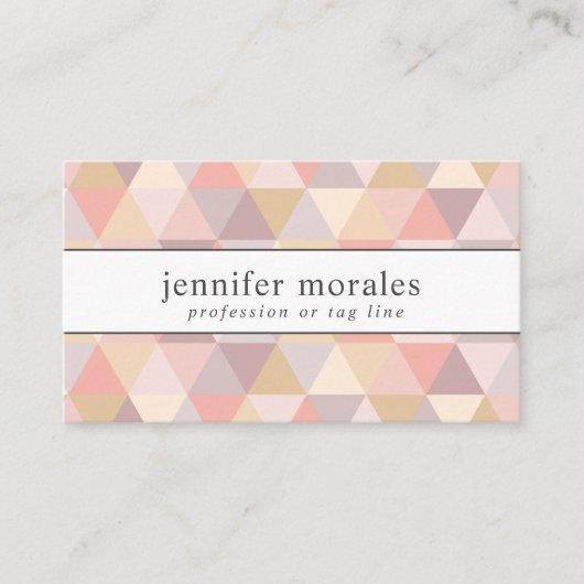 水彩万華鏡のように千変万化するパターンピンククリームモーブグレー 名刺 (正面)