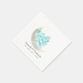 水彩三日月とクリスタル結婚ズ スタンダードカクテルナプキン (角)