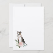 水彩三色ピットブルペットフローラピンクローズ 招待状 (裏面)