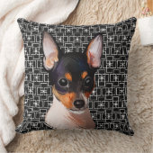 水彩三色玩具キツネテリア犬顔 クッション (ブランケット)