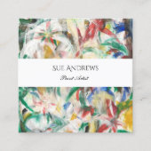 水彩三角形アーティストパーソナライズされたQRコード スクエア名刺 (正面)