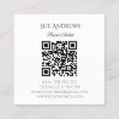 水彩三角形アーティストパーソナライズされたQRコード スクエア名刺 (裏面)