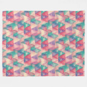 水彩三角形パターン+アイディア フリースブランケット (正面(横))