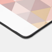 水彩三角形マーブグレーピンククリームモノグラム デスクマット (コーナー)