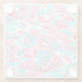 水彩三角形、明るい夏のモザイク。 ガラスコースター (裏面)