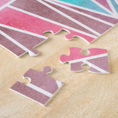 水彩三角形、明るい夏のモザイク。 ジグソーパズル (側面)