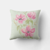 水彩三重ピンクの花 クッション (裏面)
