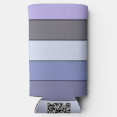 水彩上の紫ストライプ色と灰色の紙 スリム缶クーラー (裏面)