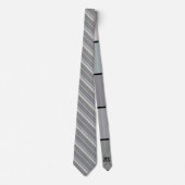 水彩上の黒いストライプ色のグレー紙 ネクタイ (正面)