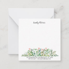 水彩上品な緑の名前をカスタムするとアドレス ノートカード