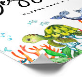 水彩下海誕生日デザート ポスター (角)