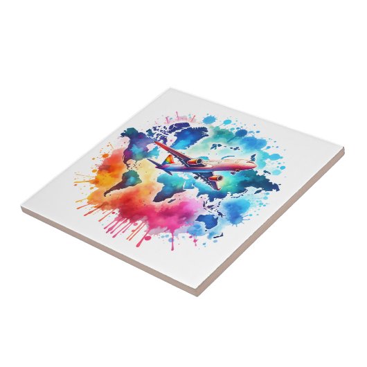 水彩世界を旅しようデザイン タイル (側面)