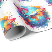 水彩世界を旅しようデザイン ラッピングペーパー (ロールコーナー)