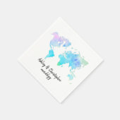 水彩世界地図カップルサパーソナライズされたービエット スタンダードカクテルナプキン (角)