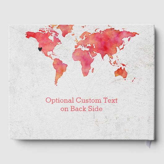 水彩世界地図デスティネーションウェディングモノグラム ゲストブック (裏面)