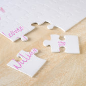 水彩世界地図ベビーシャワーゲストブック ジグソーパズル (側面)