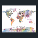 水彩世界地図抽象芸術アートポスター ポスター<br><div class="desc">おもしろい水彩世界ポスター。リンゴ芸術品を気取った有限会社</div>