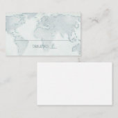 水彩世界地図結婚のプレイスカード プレイスカード (正面/裏面)