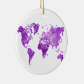 水彩世界地図08紫 セラミックオーナメント (右)