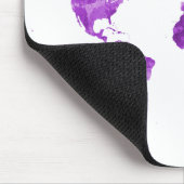 水彩世界地図08紫 マウスパッド (コーナー)