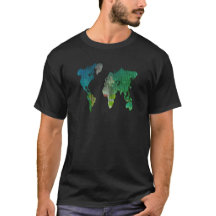 水彩世界地図Tシャツ – 旅行と冒険